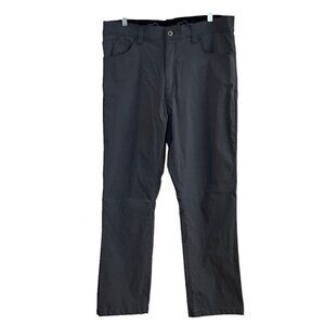 Men's Eddie Bauer Nylon Tech Pants. Gray Stretch Flex Straight Leg. Size 36 x 32